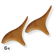 나무 괄사 지압봉 마사지기 두피 발 승모근 림프순환 이완, 6개