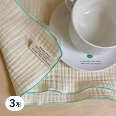 거즈행주 고리 키친크로스 주방핸드타올 국내제작, 3개, 8번 민트테두리
