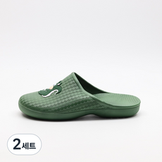 제이에스원 기획상품 미끄럼방지 경량 프리미엄 욕실슬리퍼, 2세트, 그린