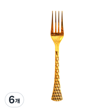 쓱싹 고급 플라스틱 체크골드 일회용 포크 19cm, 20개입, 6개