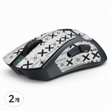 케이노 레이저 데스에더 V4 프로 전용 마우스 그립 테이프 논슬립 패치, 2개, Full_White