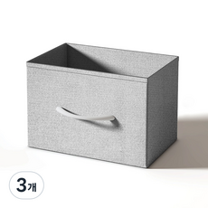 소웰홈 패브릭 다용도 수납함, 3개, 라이트 그레이