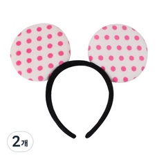 피플스파티 도트마우스머리띠 4개입, 2개, 화이트