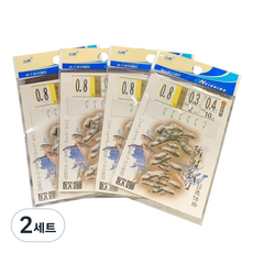 빙어사냥 6본 채비바늘 묶음 빙어 얼음 낚시 바늘 채비, 2세트, 4개입