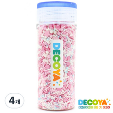 데코야 믹스 스프링클 막대/미니구슬/조각 간편용기 (스프링클/제과제빵/데코), 85g, 4개