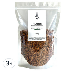 리팜 유기농 보리100% 압력으로 쪄서 볶은 보리차, 3개, 1개입, 500g