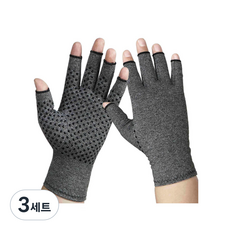 손 관절 보호 압박 반장갑 도트 손가락 손목 오픈 핑거 보호대, 3세트