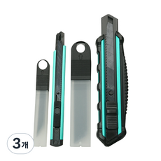 INVEN* 오우스케 고급 블랙 카타칼 2종 셋트(일반칼1+고급칼1+일반칼날10+고급칼날10), 3개, 블랙+형광