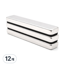 마니코 초강력 네오디움 사각 블럭자석 60x10x5mm 직사각 고정용 산업용 자석, 12개, 실버