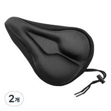 블루온정 장착쉬운 말랑쿠션 안장 커버, 2개, 블랙