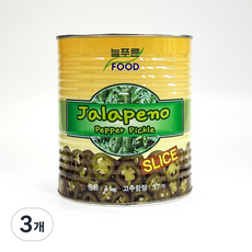 고추피클 절임 할라피뇨 통조림 3kg 샐러드 레스토랑식자재, 3개