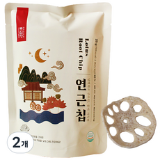 풍심당 국내산 연근칩 저당간식 인기과자 회사 간식, 25g, 2개