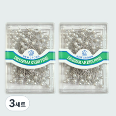 NEW CROWN 국산 진주핀 진주시침핀 원단고정 시침용, 3개, 진주핀2개입