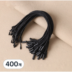 원통형 실고리 택고리 상표끈 플라스틱 끈고리 19~20cm, 왁스블랙, 400개