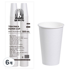 탬파카 고평량 무인쇄 종이컵 500ml, 6개, 100개입