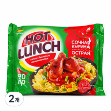 핫런치 누들 치킨향 Hot Lunch with chicken flavor (매운맛), 2개, 90g