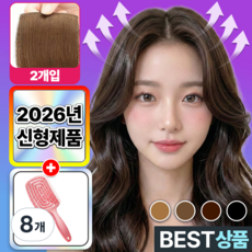 에어릴리 리얼핏 옆머리 볼륨 가발 헤어피스 여성, 8개, 베이지브라운 10cm