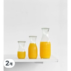 WECK 웩 쥬스병 유리 병+뚜껑+ 고무링 클립 세트, 소_290ml, 2개, 290ml