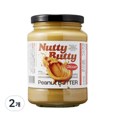 너티버티 땅콩 % 땅콩버터 피넛버터 무첨가 무가당 땅콩잼, 2개, 460g