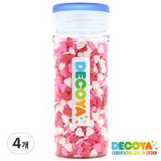데코야 발렌하트 셰이프 간편용기 (하트모양/베이킹/토핑/스프링클), 4개, 70g