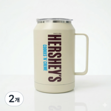자이언트 스텐 텀블러 머그잔, 허쉬 쿠키앤크림, 2개, 950ml