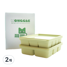 몽글 멀티 이유식 실리콘 큐브 세트 (6구+12구), 2개, 올리브