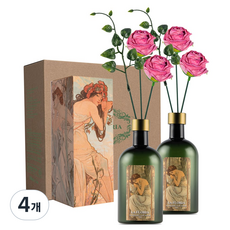 라플로리아 꽃 디퓨저, 4개, 500ml, S6.다시한번힘내요향/A10.둥근장미-L12/핑크