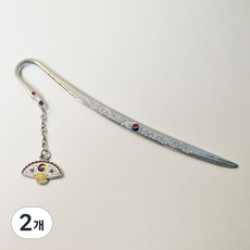 반야연 전통 비녀 책갈피 한국 기념품 외국인선물 북마크, 2개, 부채