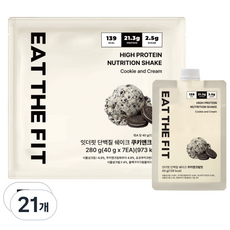 잇더핏 단백질 쉐이크 1주 플랜 쿠키앤크림맛, 21개, 40g