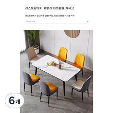 STYLE DR 북유럽 더블컬러 가죽 식탁의자 커피숍 2인용 의자 방석 5.5cm 중량11.5kg, 6개, Z04