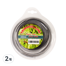 제르가 1.6mm 이중날 그린웍스 24v 예초기등사용 충전 예초기날 예초기끈 줄날 예초기 나일론줄, 2개