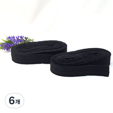 드림토리 단추구멍 허리고무밴드 20mm 4.5M(5마), 6개, 검정