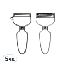 홈앤스토리 스텐룩 필러+채칼, 5세트, 실버