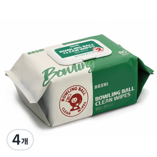 하시 볼링공 클린 티슈 빅사이즈 캡형 70g 두툼한 대형 클리너 80매, 4개, 화이트