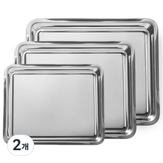 국내생산 강한 내구성 스테인레스 쟁반 트레이 밧드, 실버, 2개