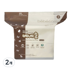 베베솜 무표백 순면 아기 건티슈, 60g, 360매, 2개
