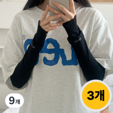아이디앤 여성 쿨토시 자외선차단 손등커버형, 블랙, 9개