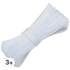 지니밸리 빨래줄 밧줄 노끈 6m, 3개, 퓨어화이트