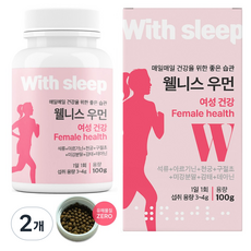위드슬립 웰니스 우먼 여성건강 꿀잠 수면건강 활력충전 석류농축분말 구절초 천궁 L아르기닌 미강분말 감태추출분말 L테아닌 100g 환, 2개