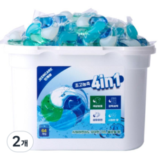 진캐어 세탁 캡슐세제 올인원 실내건조형 대용량 프리미엄, 2개, 64개입