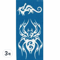 재사용 가능한 지워지는 셀프 헤나타투 도안A-01~12, 3개, A-07