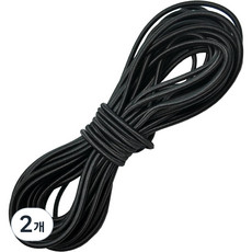 둥근 칼라 고무줄 길이 400cm, 2개, 블랙3mmx400cm