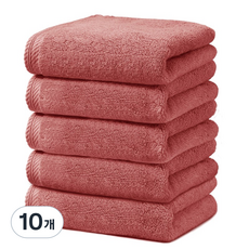 록신 세면타월 150g 40수 면사 사계절용 수건 먼지없는수건 수건답례품, 레드, 10개
