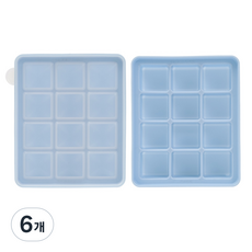 네오실리 국산 프리미엄 실리콘 얼음틀 다진마늘 이유식 냉동틀, 6개, 스카이블루