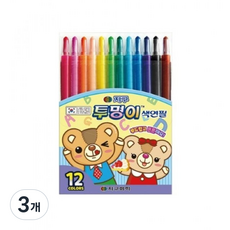 지구 학생용색연필 투명이 12색, 3개
