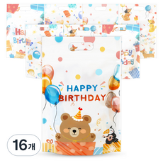 한봄 어린이집 생일답례품 간식구디백 과자꾸러미 단체선물, 16개, 1봉