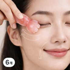 아메츠 휴대용 연꽃 미니 눈 얼굴괄사, 핑크마블, 6개
