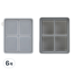 네오실리 국산 프리미엄 실리콘 얼음틀 다진마늘 이유식 냉동틀, 6개, 그레이