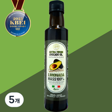 리모나다 최상급 엑스트라버진 HASS 품종 100% 냉압착 아보카도오일, 5개, 250ml