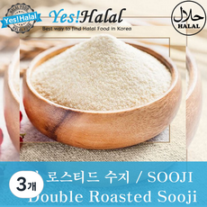 Sooji Semolina Durum Sheat Flour 수지 세몰리나 밀가루, 3개, 1kg